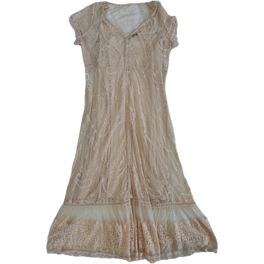 Torrid Blush Pink Floral Lace Button Front Cap Sleeve Maxi Dress Wedding Bridal